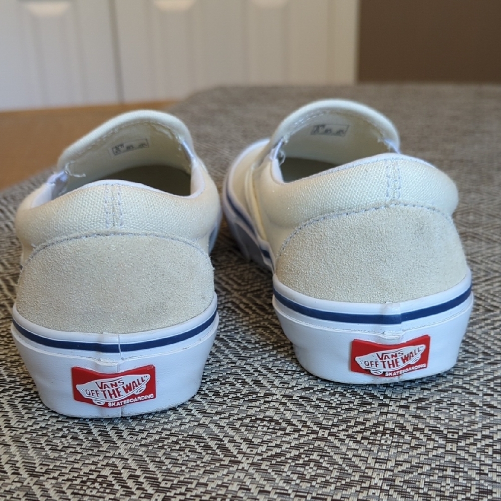 Vans Slip-On Cream Sneakers Old Skool Skate Shoes - Picture 3 of 5